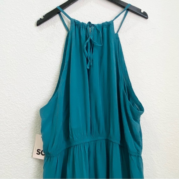 SO High Neck Crochet Trim Babydoll Teal Dress Women’s Plus Size 2X NWT $42 - Picture 7 of 14